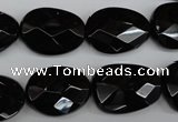 CAG4038 15.5 inches 15*20mm faceted freeform black agate beads
