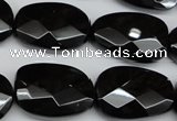 CAG4039 15.5 inches 18*23mm faceted freeform black agate beads