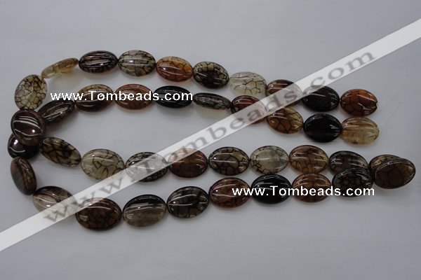 CAG4072 15.5 inches 15*20mm oval dragon veins agate beads