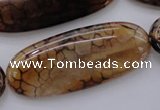 CAG4075 15.5 inches 20*50mm oval dragon veins agate beads