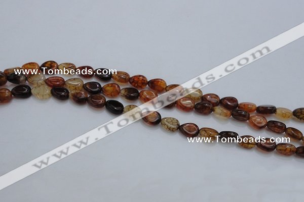 CAG4078 15.5 inches 6*8mm flat teardrop dragon veins agate beads