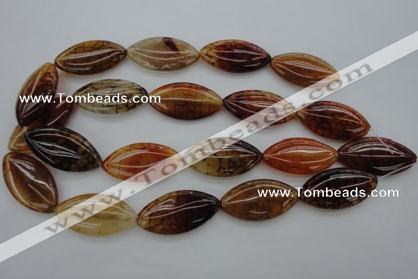 CAG4090 15.5 inches 20*40mm marquise dragon veins agate beads