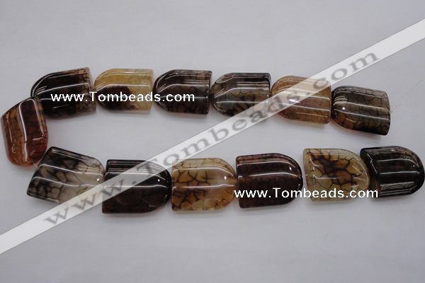 CAG4092 15.5 inches 25*30mm peltate dragon veins agate beads