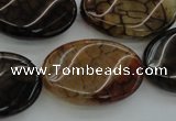 CAG4109 15.5 inches 20*30mm twisted oval dragon veins agate beads