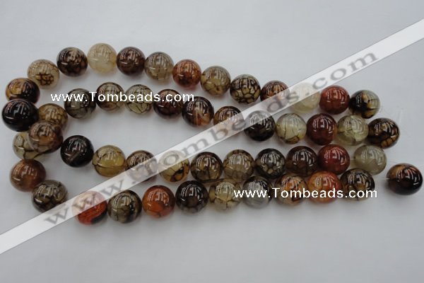 CAG4115 15.5 inches 16mm round dragon veins agate beads