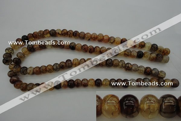 CAG4118 15.5 inches 7*10mm rondelle dragon veins agate beads