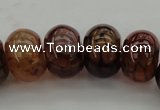 CAG4120 15.5 inches 12*16mm rondelle dragon veins agate beads