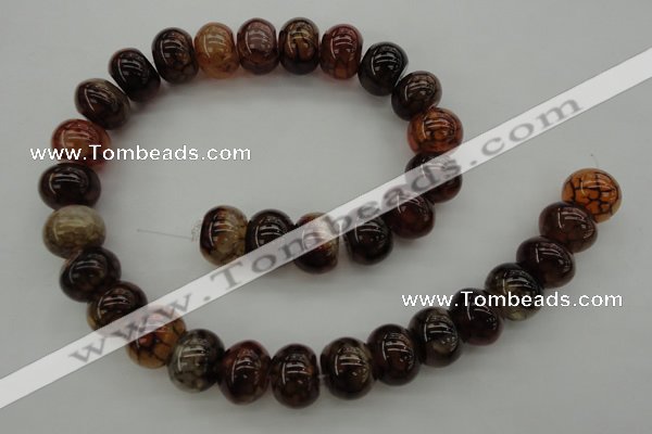 CAG4120 15.5 inches 12*16mm rondelle dragon veins agate beads