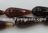 CAG4122 15.5 inches 12*30mm teardrop dragon veins agate beads