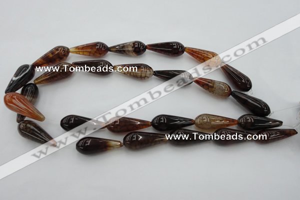 CAG4122 15.5 inches 12*30mm teardrop dragon veins agate beads