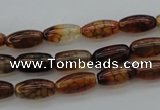 CAG4126 15.5 inches 6*12mm rice dragon veins agate beads