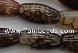 CAG4130 15.5 inches 15*30mm rice dragon veins agate beads