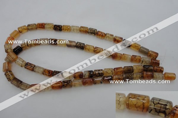 CAG4132 15.5 inches 8*11mm tube dragon veins agate beads