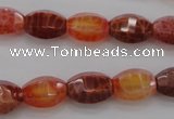 CAG4172 15.5 inches 9*14mm faceted hexahedron natural fire agate beads