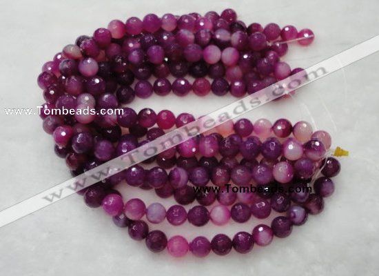 CAG418 15.5 inches 14mm faceted round agate beads Wholesale