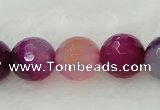 CAG419 15.5 inches 16mm faceted round agate beads Wholesale