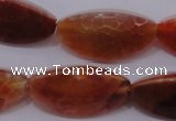 CAG4205 15.5 inches 10*20mm trihedron natural fire agate beads