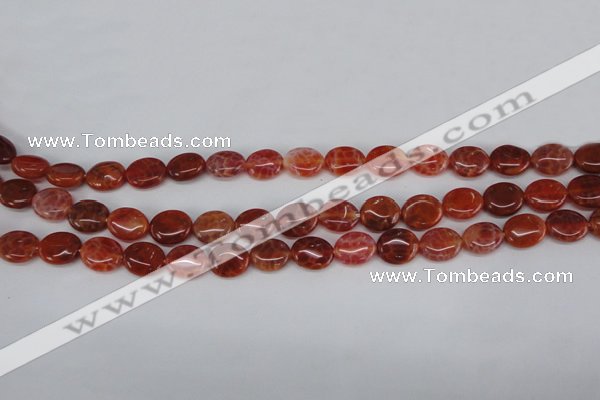 CAG4210 15.5 inches 8*10mm oval natural fire agate beads