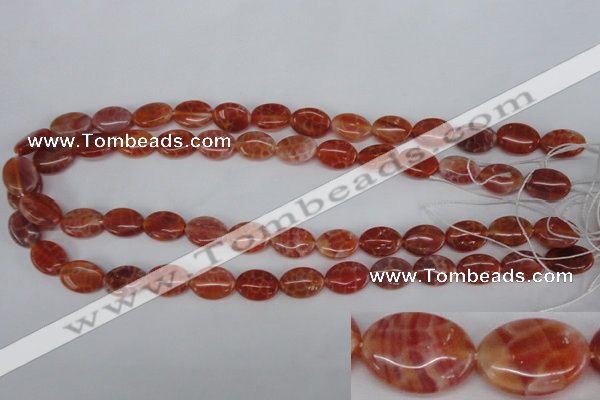 CAG4212 15.5 inches 10*14mm oval natural fire agate beads