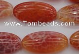 CAG4218 15.5 inches 15*30mm oval natural fire agate beads