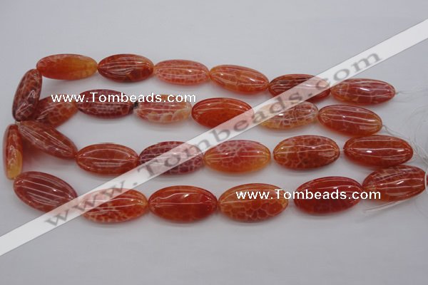 CAG4218 15.5 inches 15*30mm oval natural fire agate beads