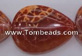 CAG4222 15.5 inches 30*40mm flat teardrop natural fire agate beads