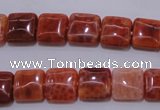 CAG4227 15.5 inches 10*10mm square natural fire agate beads