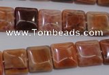 CAG4228 15.5 inches 12*12mm square natural fire agate beads