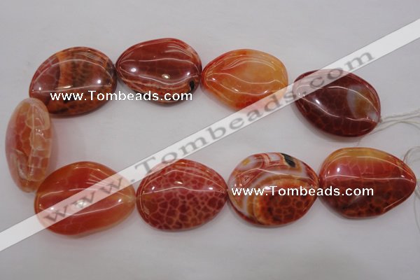 CAG4233 15.5 inches 28*40mm - 33*45mm freeform natural fire agate beads