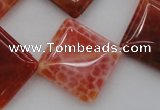 CAG4235 15.5 inches 20*20mm diamond natural fire agate beads