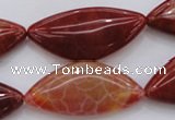 CAG4236 15.5 inches 18*39mm triangle natural fire agate beads