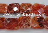 CAG4252 15.5 inches 16*16mm faceted square natural fire agate beads