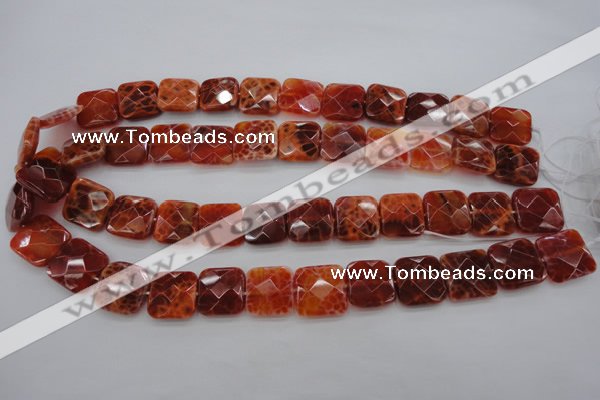 CAG4252 15.5 inches 16*16mm faceted square natural fire agate beads