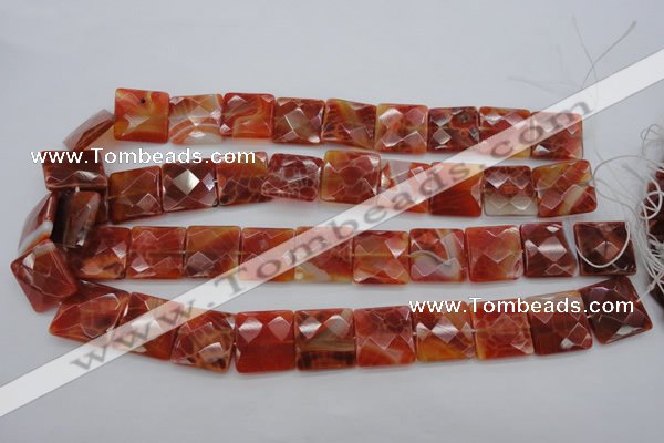 CAG4253 15.5 inches 18*18mm faceted square natural fire agate beads