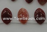 CAG4295 Top-drilled 12*18mm marquise natural fire agate beads