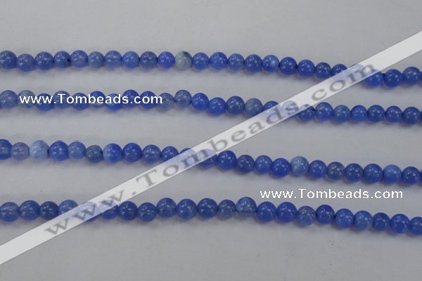 CAG4300 15.5 inches 4mm round dyed blue fire agate beads