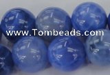 CAG4304 15.5 inches 12mm round dyed blue fire agate beads