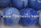 CAG4305 15.5 inches 14mm round dyed blue fire agate beads