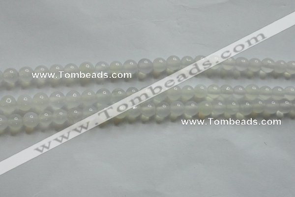 CAG4340 15.5 inches 4mm round white agate beads wholesale