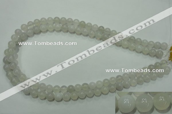 CAG4342 15.5 inches 8mm round white agate beads wholesale