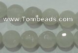 CAG4351 15.5 inches 10mm faceted round white agate beads wholesale