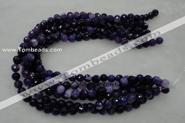 CAG436 15.5 inches 10mm faceted round dark purple agate beads