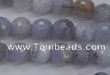 CAG4361 15.5 inches 6mm faceted round blue lace agate beads