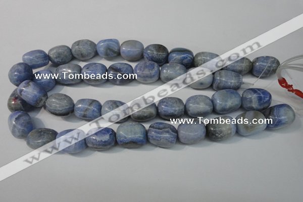 CAG4379 15.5 inches 15*20mm nuggets dyed blue lace agate beads