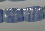 CAG4390 15.5 inches 18*25mm rectangle dyed blue lace agate beads