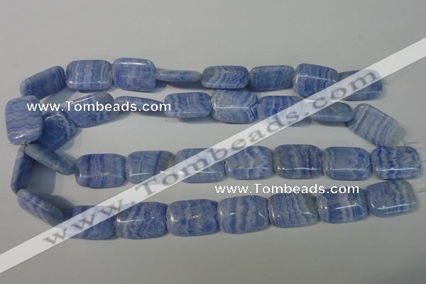 CAG4390 15.5 inches 18*25mm rectangle dyed blue lace agate beads