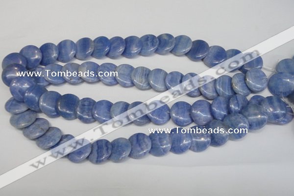 CAG4393 15.5 inches 18mm flat round dyed blue lace agate beads