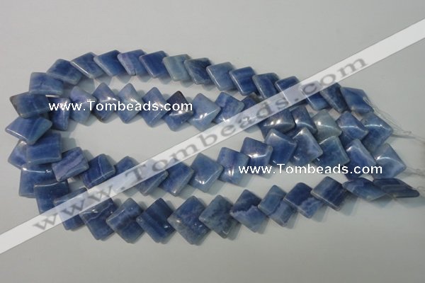 CAG4398 15.5 inches 18*18mm diamond dyed blue lace agate beads