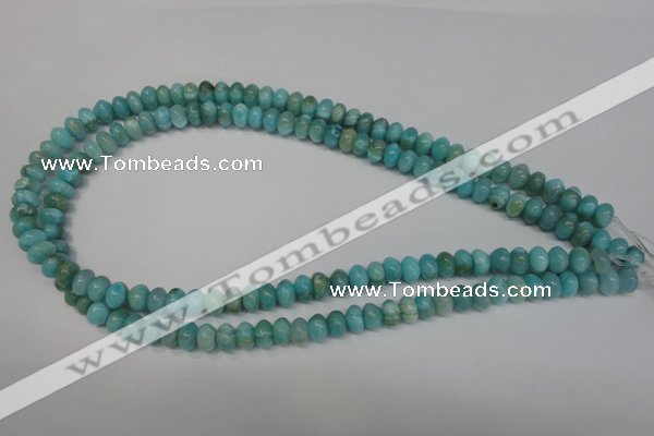 CAG4410 15.5 inches 5*8mm rondelle dyed blue lace agate beads