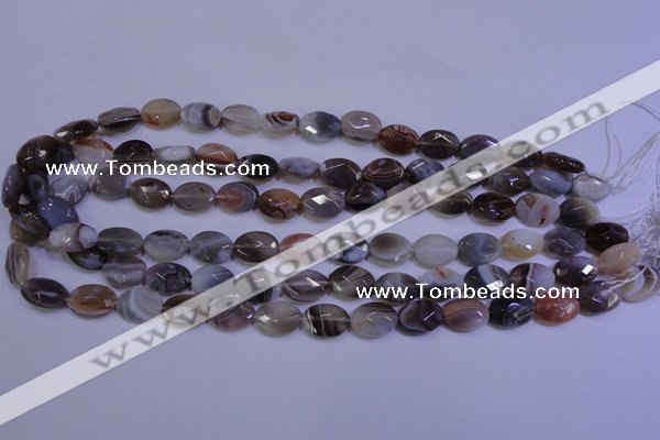 CAG4462 15.5 inches 10*14mm faceted oval botswana agate beads